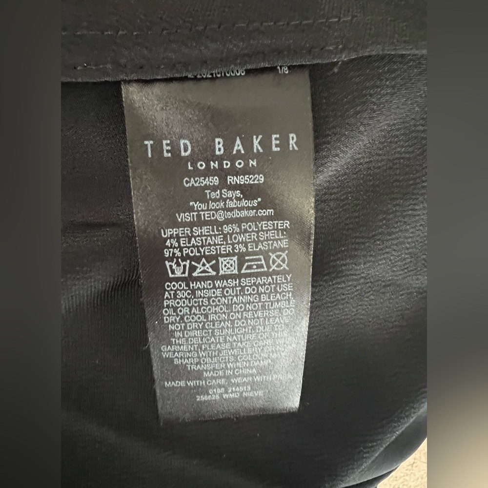 NWOT Ted Baker Short sleeve bias cut midi slip dress black size 1 US 4 Small - Picture 10 of 12